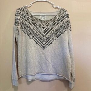 Billabong Cream and Black Patterned Blouse